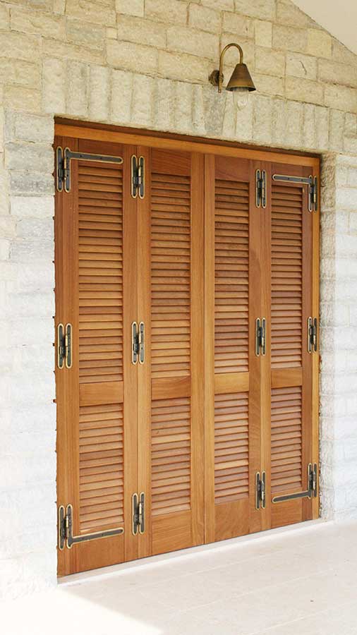 Balcony - door shutters made of solid wood IROCO